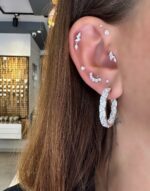 İthal üçgen taşlı Vera küpe